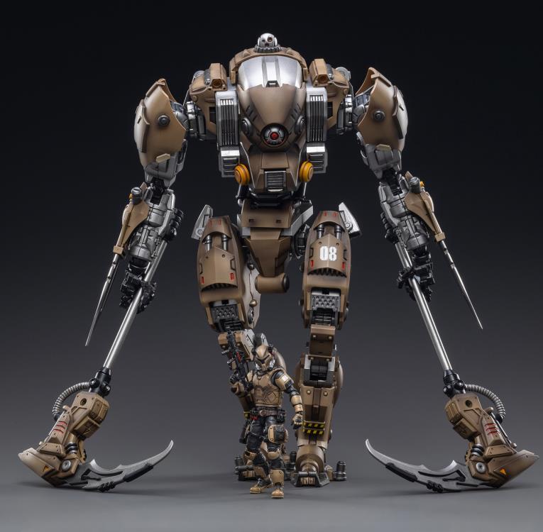 Joy Toy military vehicle series continues with the Xingtian Mecha and pilot figures ! JoyToy, each 1/18 scale articulated military mech and pilot features intricate details on a small scale and comes with equally-sized weapons and accessories.
