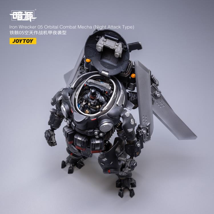 Joy Toy Dark Source Iron Wrecker 05 Orbital Combat Mecha (Night Attack Type) 1/25 Scale Figure JT2030. JoyToy military vehicle series continues with the Iron Wrecker 05 Orbital Combat Mecha (Night Attack Type) and pilot figure!
