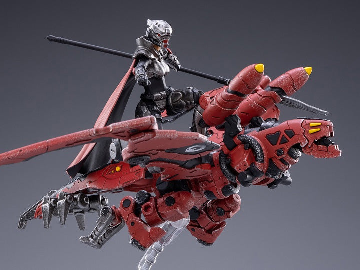 Joy Toy Battle for the Stars Saluk Flame Dragon Cavalry (Crimson) 1/18 Scale Set. Originally, JoyToy Flame Dragons inhabited a planet abound with active volcanos. The severe natural environment there forced Flame Dragons to evolve scales that are nearly unbreakable and fireproof.