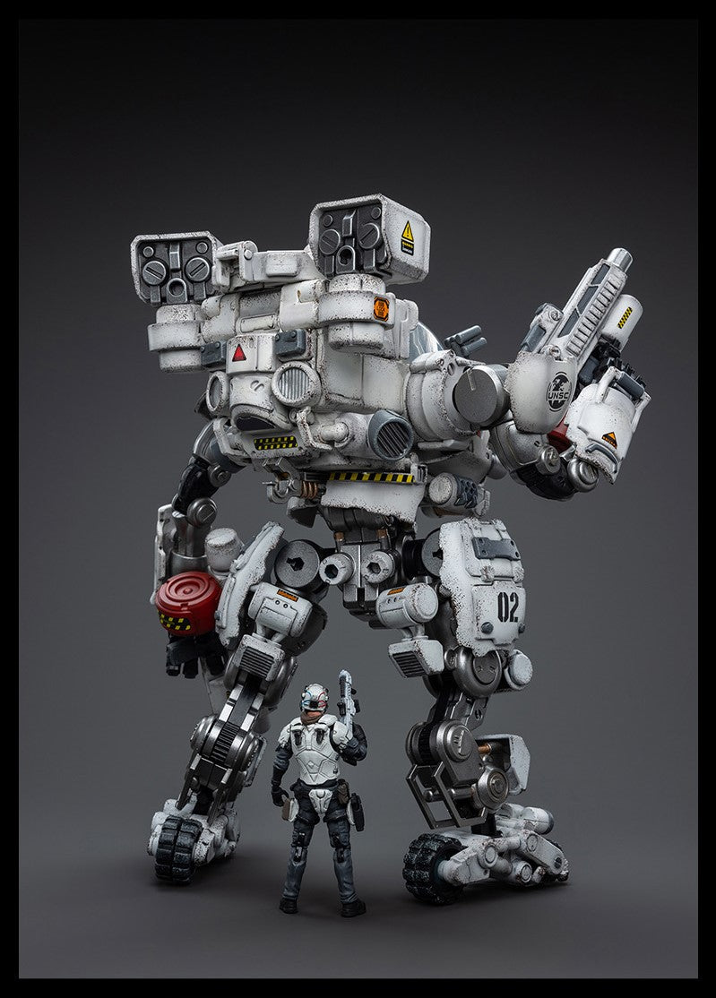 Joy Toy's military vehicle series continues with the Tiekui Dual Pilot Mecha and pilot figures! Each 1/25 scale articulated military mech and pilot features intricate details on a small scale and comes with equally-sized weapons and accessories.