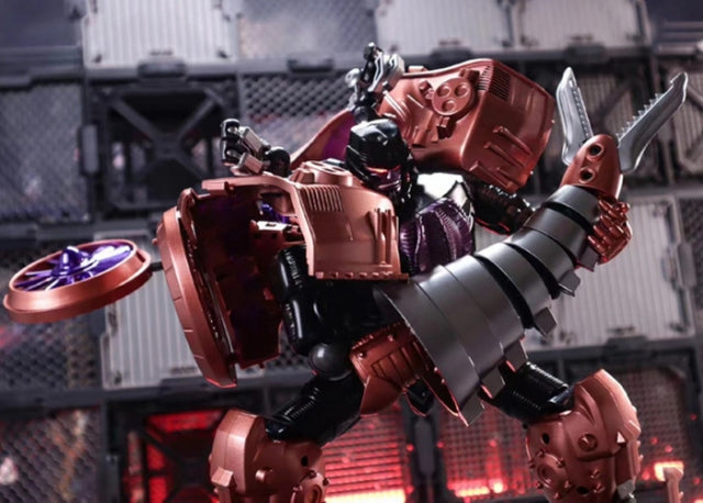 TransArt introduces their release BWM-06 Metal T Rex Standing an impressive 10.2 inches in robot mode, BWM-06 is Masterpiece Scale and transforms to a Tyrannosaurus Rex!