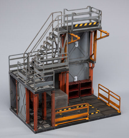 Joy Toy brings even more incredibly detailed 1/18 scale dioramas to life with this mecha depot testing area diorama! JoyToy set includes flooring, a lower deck room, railings, and a staircase.