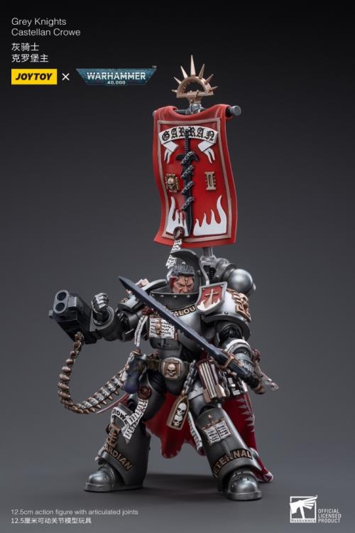 Bring in the Joy Toy Grey Knights Brotherhood Terminator Squad to come help out your Warhammer 40K collection. The JoyToy Grey Knights Brotherhood Terminator Squad Team Member is a powerful addition to any lineup and comes from Joy Toy. As part of the elite Space Marine Chapter, these knights are a truly formidable presence in any fight against daemonic entities.