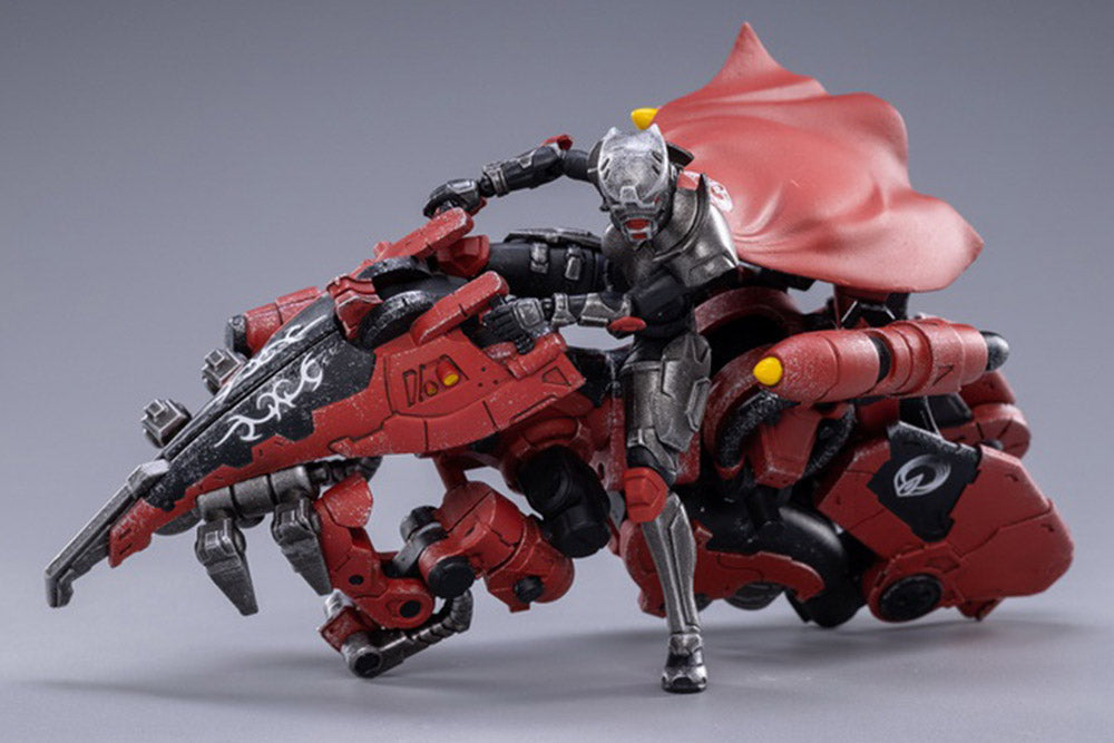 Joy Toy Battle for the Stars Saluk Flame Dragon Cavalry (Crimson) 1/18 Scale Set. Originally, JoyToy Flame Dragons inhabited a planet abound with active volcanos. The severe natural environment there forced Flame Dragons to evolve scales that are nearly unbreakable and fireproof.