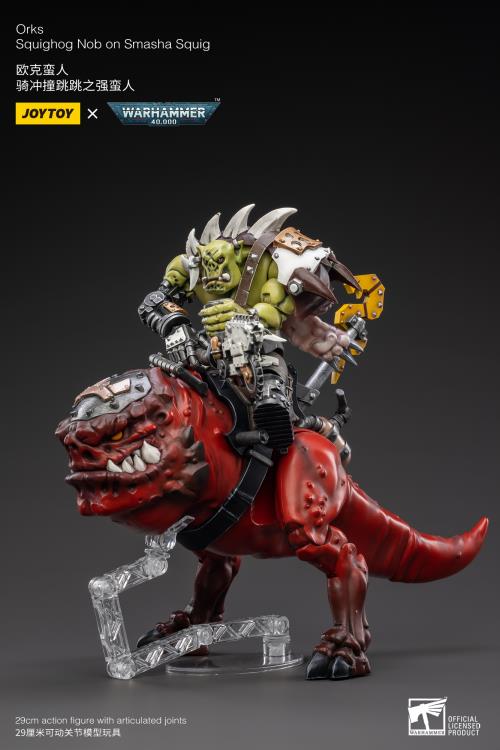 JoyToy Bipedal wrecking balls that charge ahead of the Ork lines, JoyToy Smasha Squigs live in a state of near-permanent concussion thanks to their tendency to headbutt everything. Only the surliest and most aggressive Orks can wrangle them towards enemy lines, but the resulting impact of a charging unit of Squighog Boyz is worth it as they crumple metal, flesh, and bone.