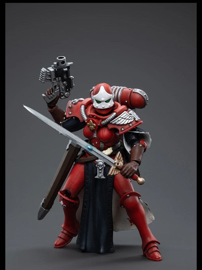 Joy Toy brings the Adepta Sororitas, also known as the Sisters of Battle, from Warhammer 40k to life with this new series of 1/18 scale figures! An all-female subdivision of the Ecclesiarchy religious organization, these warriors serve as the organization's fighting arm and mercilessly root out corruption. Each figure typically includes interchangeable hands and weapon accessories and stands between 4" and 6" tall.