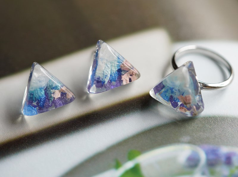 Fuji Mountain Handmade Pressed Flower Stud Earrings