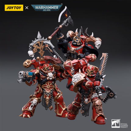 Joy Toy brings Chaos Space Marines Crimson Slaughter 1/18 scale figures. JoyToy each figure includes interchangeable hands and weapon accessories and stands between 4" and 6" tall.