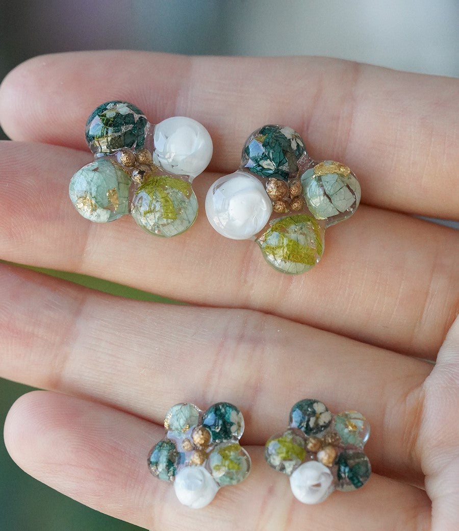 Colourful Summer Flower Handmade Stud Earrings