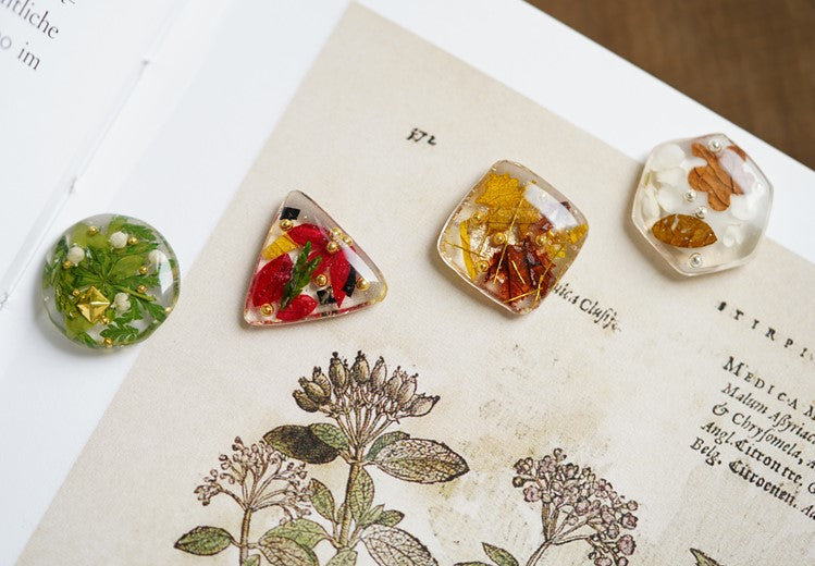 Four Seasons Handmade Pressed Flower Stud Earrings