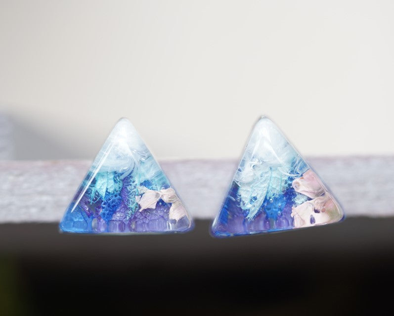 Fuji Mountain Handmade Pressed Flower Stud Earrings