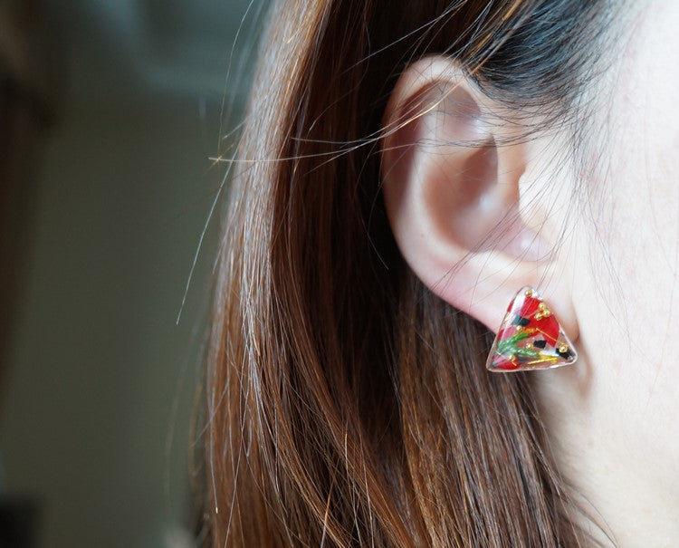 Four Seasons Handmade Pressed Flower Stud Earrings