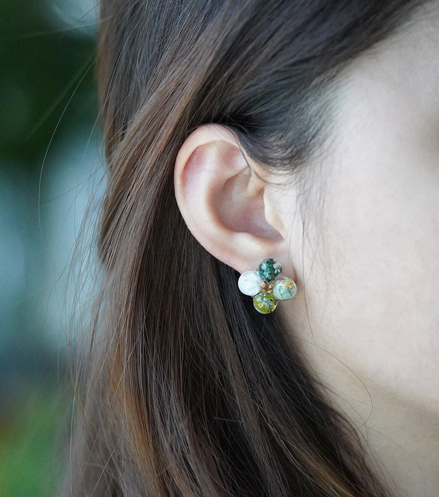 Colourful Summer Flower Handmade Stud Earrings