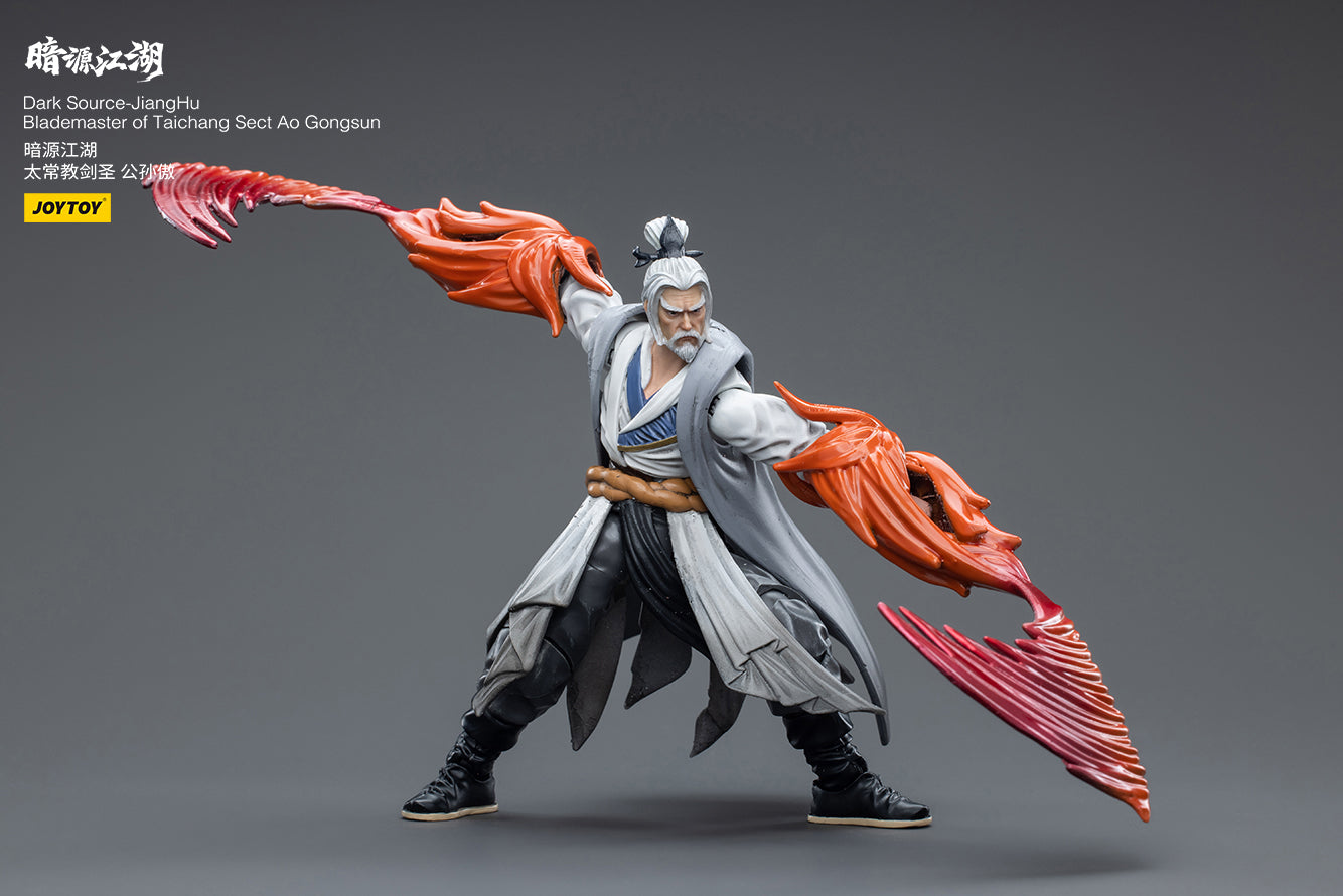 Joy Toy Dark Source Jianghu Blademaster of Taichang Sect Ao Gongsun figure is incredibly detailed in 1/18 scale. JoyToy, each figure is highly articulated and includes accessories.