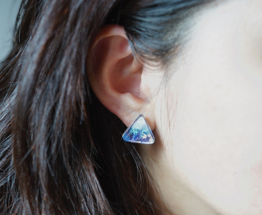 Fuji Mountain Handmade Pressed Flower Stud Earrings
