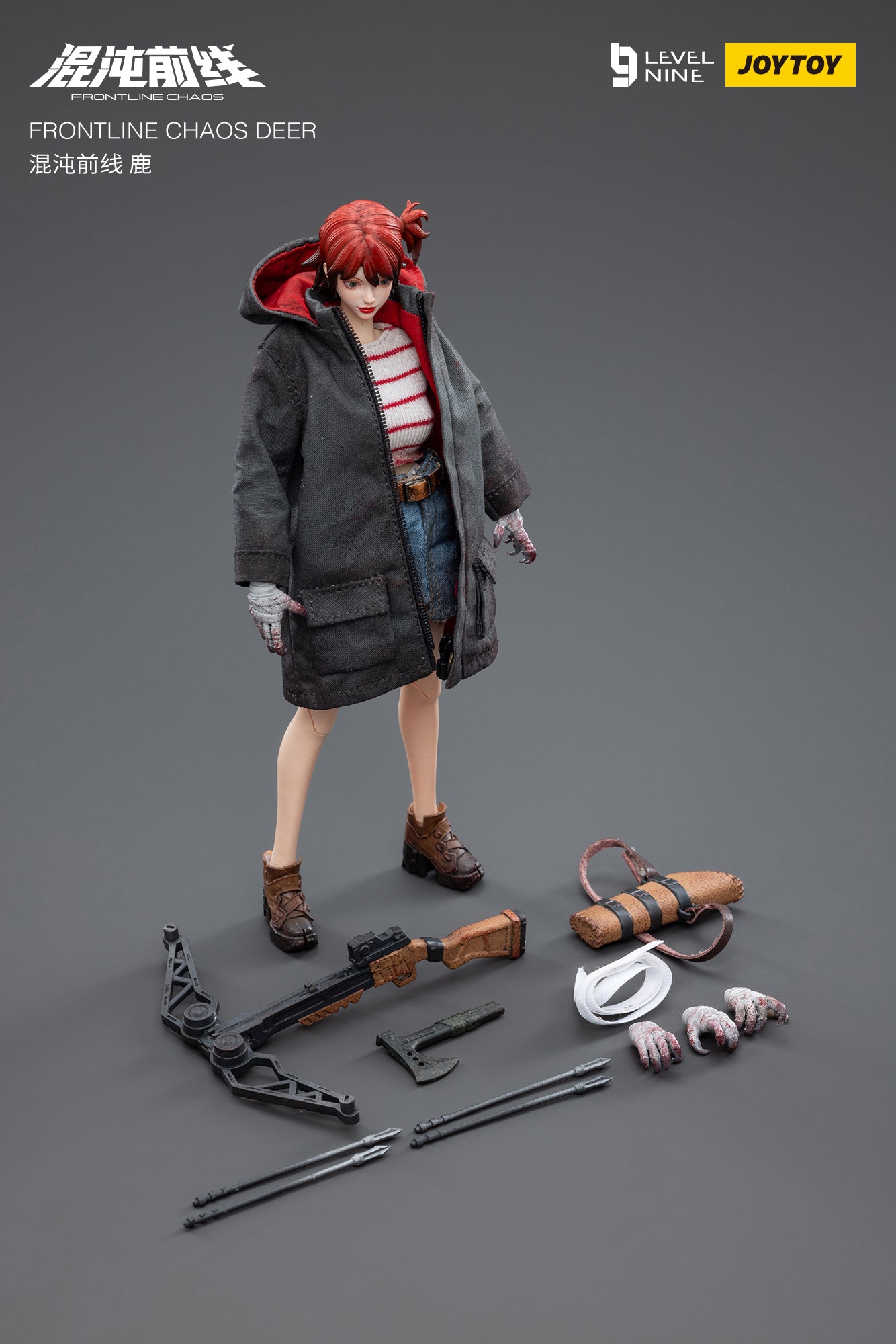 Joy Toy Frontline Chaos figure series continues in 1/12 Scale. Dressed in real cloth and stylish clothing, JoyToy Deer hunter figure is ready to run into battle with her weapon combos.