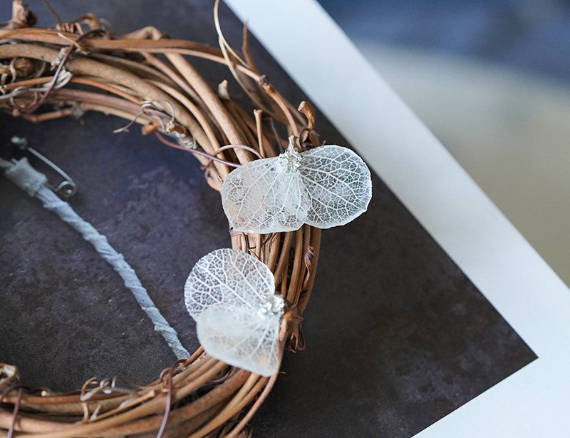 White Butterfly handmade resin pressed multi flower stud/ clip-ons earrings, resin dried/ real flower jewelry with Hypoallergenic S925 Sterling Silver