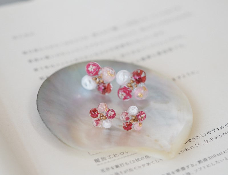 Colourful Summer Flower Handmade Stud Earrings