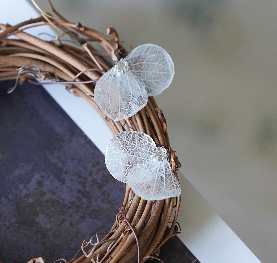 White Butterfly handmade resin pressed multi flower stud/ clip-ons earrings, resin dried/ real flower jewelry with Hypoallergenic S925 Sterling Silver