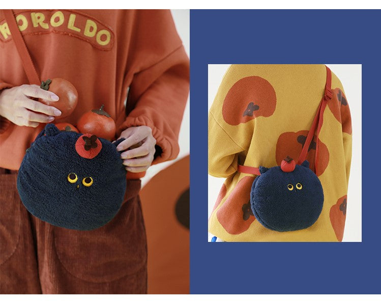 Casual Cute Plush Small Black Owl Cross Body Bag for school/ kids/ girls, suitable for travelling, going to school or casual hang out with friends.