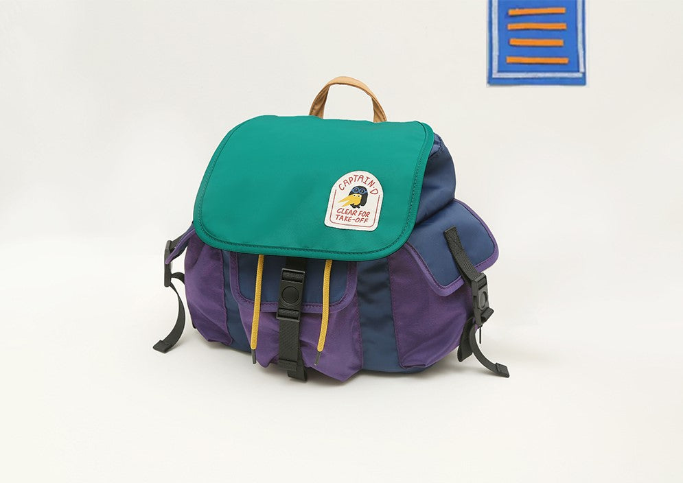 Casual Cute Mini Dinosaur Pilot Small Colour Block Backpack