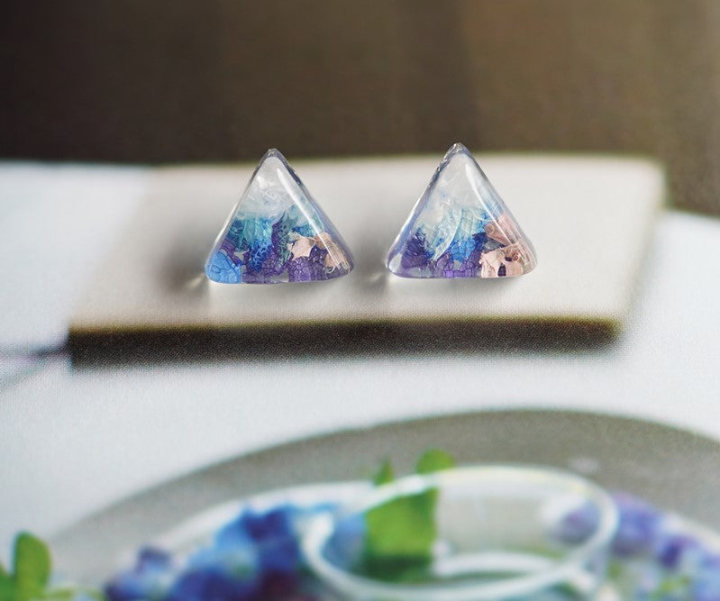 Fuji Mountain Handmade Pressed Flower Stud Earrings