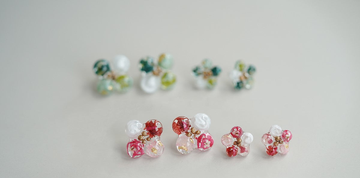 Colourful Summer Flower Handmade Stud Earrings