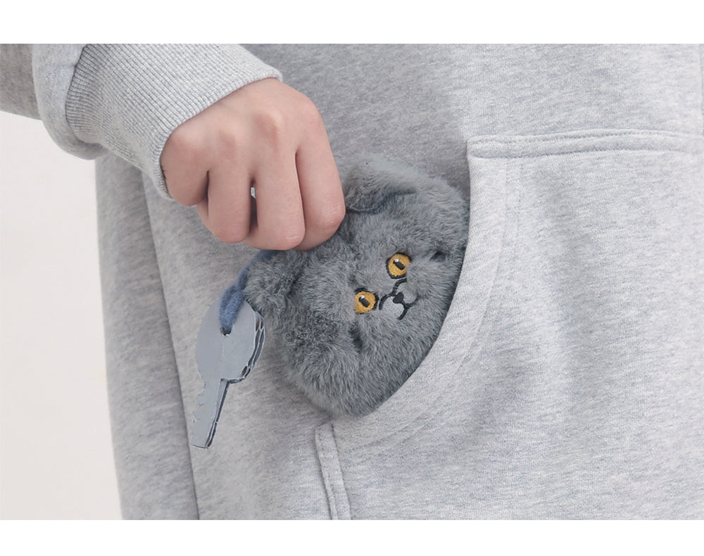Cute Plush Cat Head Bag Accessory/ Bag Charm for school/ kids/ girls, suitable for travelling, going to school or casual hang out with friends.