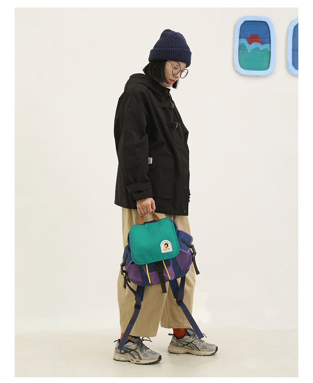 Casual Cute Mini Dinosaur Pilot Small Colour Block Backpack