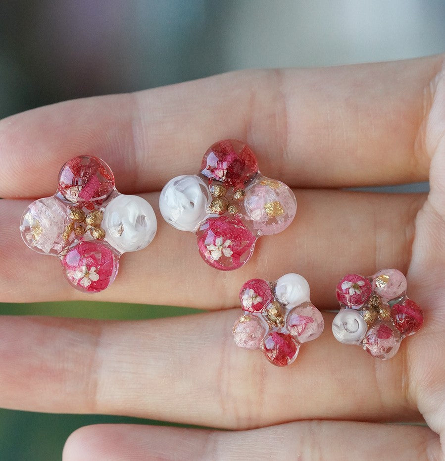 Colourful Summer Flower Handmade Stud Earrings