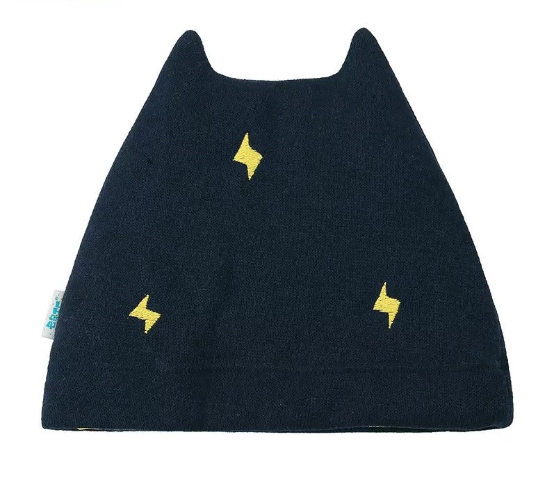 Cute Fashionable Knitted Beanie Hat Rolled Edge with Lightning