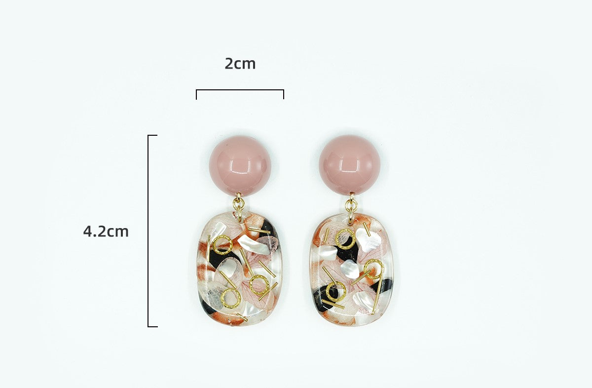 Vintage Pink handmade resin pressed multi flower dangle/ clip-ons earrings, resin dried/ real flower jewelry with Hypoallergenic S925 Sterling Silver