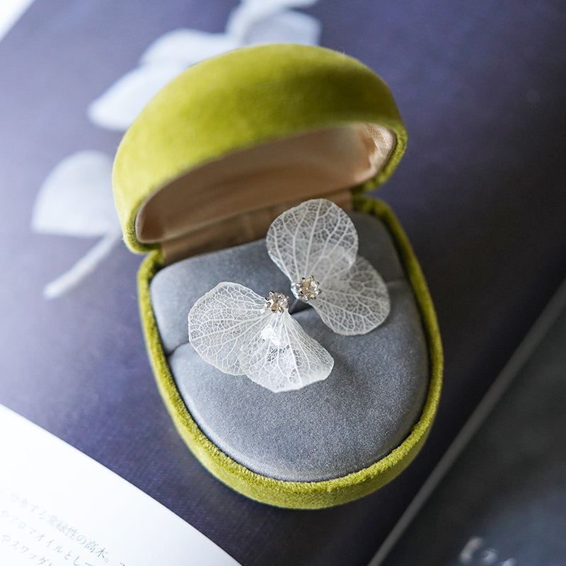 White Butterfly handmade resin pressed multi flower stud/ clip-ons earrings, resin dried/ real flower jewelry with Hypoallergenic S925 Sterling Silver
