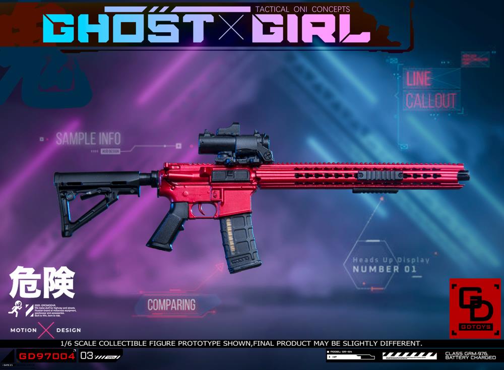 Add to your 1/6 scale collection with this unique GD Toys Tactical Oni Concepts Ghost Girl action figure. She is presented in 1/6 scale and features futuristic tactical attire. Ghost Girl includes several weapons and accessories to add endless display options.