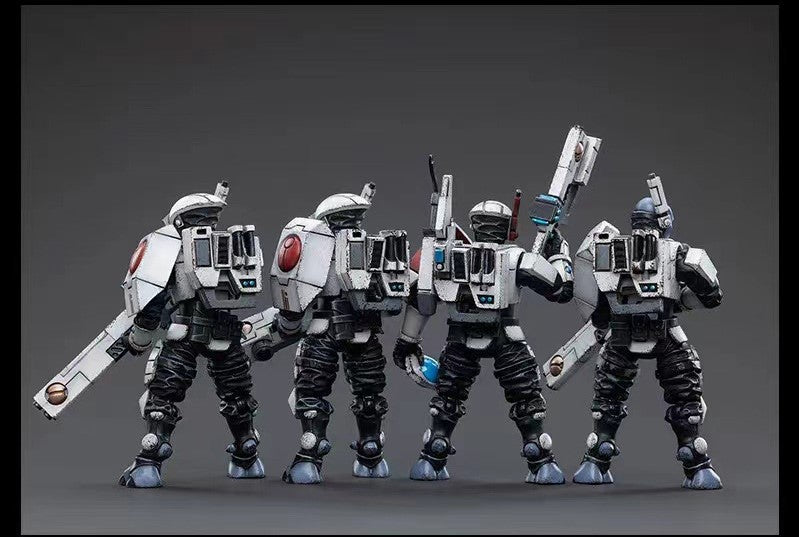 Joy Toy brings the Tau Empire Fire Warrior from Warhammer 40k to life with this new series of 1/18 scale figures. This JoyToy includes interchangeable hands and weapon accessories and stands between 4" and 6" tall.
