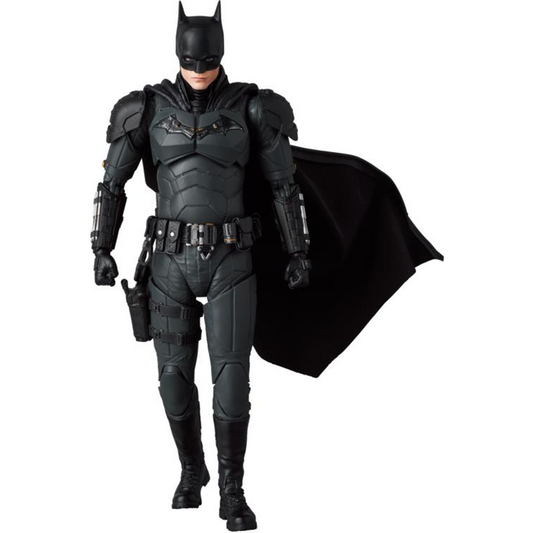 Batman once again joins the MAFEX line, this time from the hit film The Batman. This Batman figure features the premium articulation and detailed accessories you have come to know from MAFEX and features a fabric cape for a more life-like design.