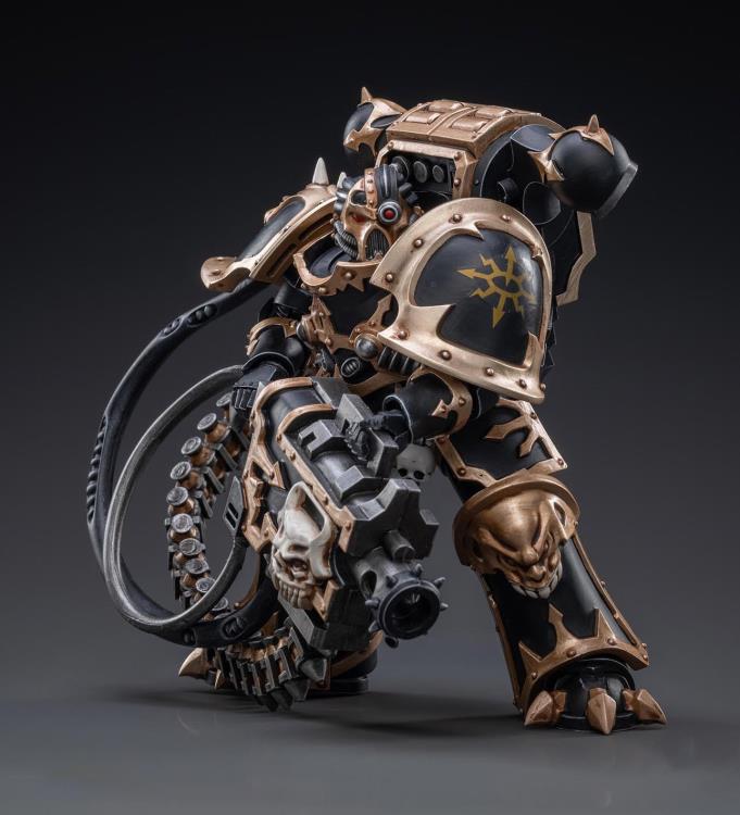 Joy Toy brings the Black Legion Havocs Marine to life with this 1/18 scale figure. The JoyToy Black Legion is a Traitor Legion of Chaos Space Marines that is the first in infamy, if not in treachery, whose name resounds as a curse throughout the scattered and war-torn realms of Humanity. Recreate the most important battles with this highly detailed and articulated figure.