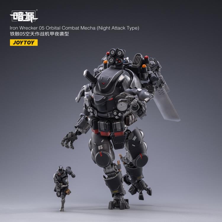 Joy Toy Dark Source Iron Wrecker 05 Orbital Combat Mecha (Night Attack Type) 1/25 Scale Figure JT2030. JoyToy military vehicle series continues with the Iron Wrecker 05 Orbital Combat Mecha (Night Attack Type) and pilot figure!