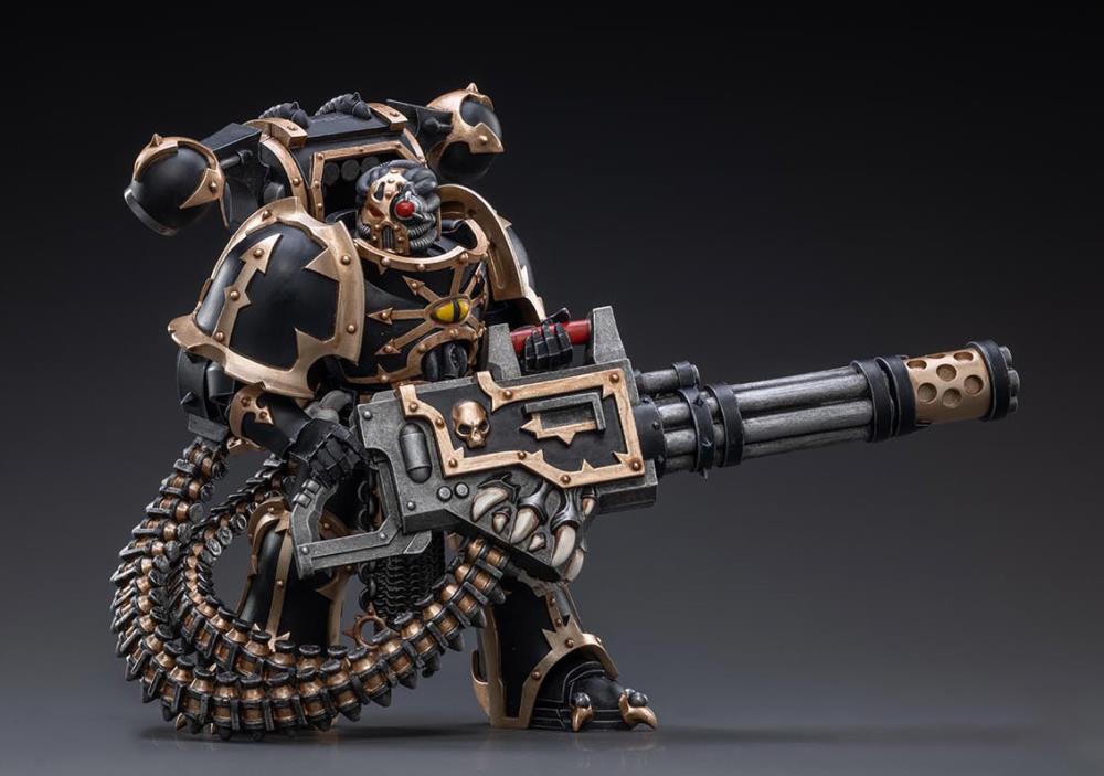 Joy Toy brings the Black Legion Havocs Marine to life with this 1/18 scale figure. The JoyToy Black Legion is a Traitor Legion of Chaos Space Marines that is the first in infamy, if not in treachery, whose name resounds as a curse throughout the scattered and war-torn realms of Humanity. Recreate the most important battles with this highly detailed and articulated figure.