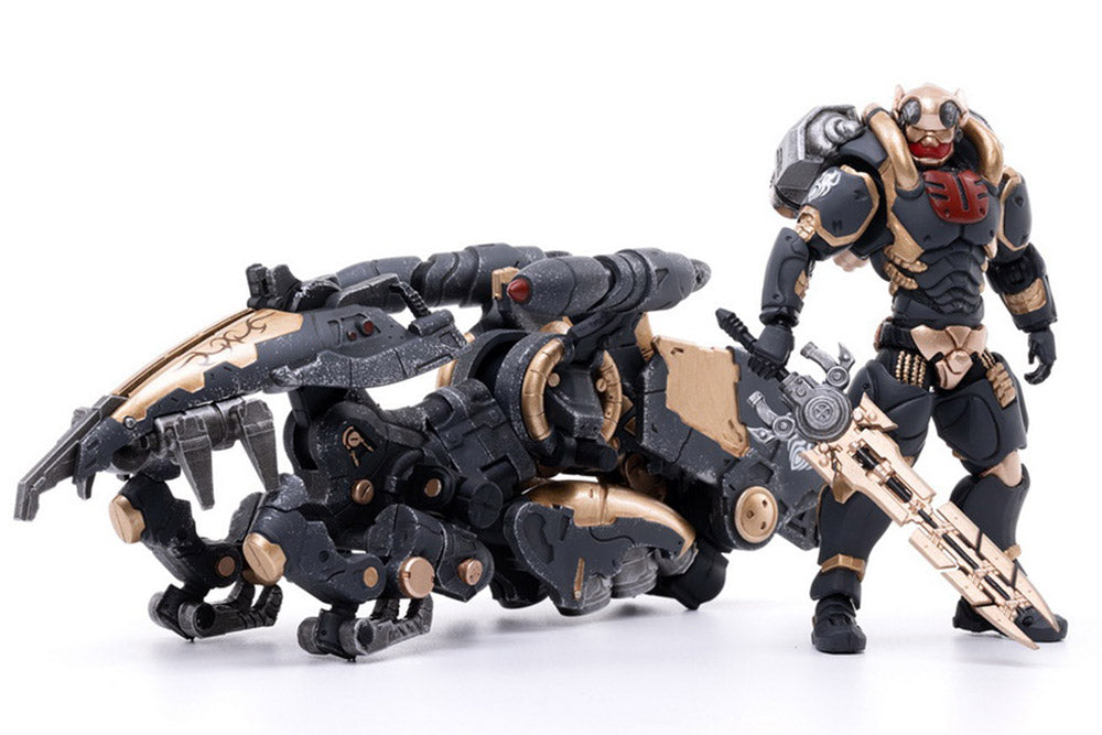 Joy Toy Battle for the Stars Saluk Flame Dragon Cavalry (Shadow) 1/18 Scale Set. Originally, Flame Dragons inhabited a planet abound with active volcanos. The severe natural environment there forced Flame Dragons to evolve scales that are nearly unbreakable and fireproof.