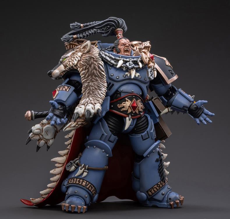 Supremely confident and eager always to be first into the fray, Joy Toy Wolf Lord Ragnar Blackmane leads his Great Company in devastating planetary invasions. No longer as headstrong as in his youth, Ragnar’s berserk rages are still furious hurricanes of violence, and his terrifying howls freeze the blood of his foes. This JoyToy fully articulated 1/18 scale Ragnar Blackmane figure includes interchangeable hands and weapon accessories and stands about 5″ tall.