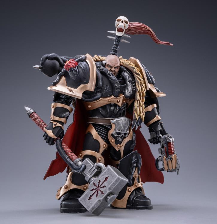 Joy Toy brings the Black Legion Chaos Space Marines to life with this 1/18 scale figure. The Black Legion is a Traitor Legion of Chaos Space Marines that is the first in infamy, if not in treachery, whose name resounds as a curse throughout the scattered and war-torn realms of Humanity. Recreate the most important battles with this highly detailed and articulated intimidating horned space marine figure.