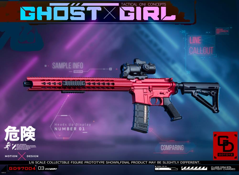 Add to your 1/6 scale collection with this unique GD Toys Tactical Oni Concepts Ghost Girl action figure. She is presented in 1/6 scale and features futuristic tactical attire. Ghost Girl includes several weapons and accessories to add endless display options.