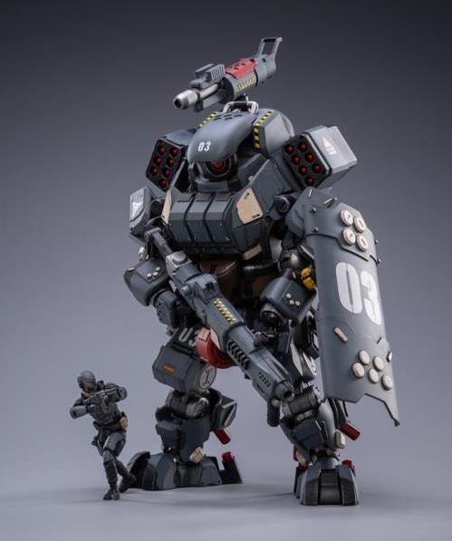 Joy Toy military vehicle series continues with the Iron Wrecker 03 Urban Warfare Mecha and pilot figure! JoyToy, each 1/25 scale articulated military mech and pilot features intricate details on a small scale and comes with equally-sized weapons and accessories.