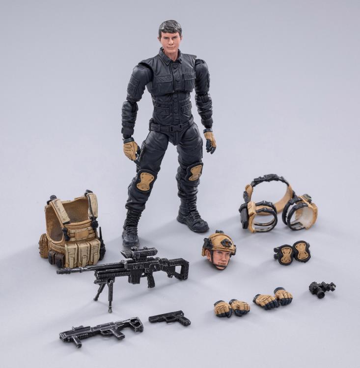 Joy Toy set of Police Sniper, Assault, and Automatic Rifleman figures is incredibly detailed in 1/18 scale. JoyToy, each figure is highly articulated and includes weapon accessories as well as several pieces of removable gear.