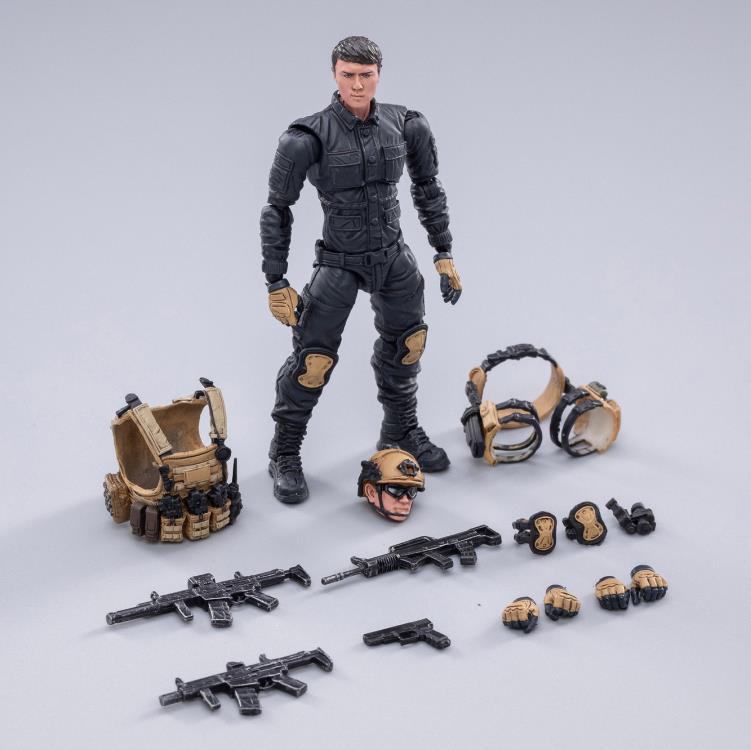 Joy Toy set of Police Sniper, Assault, and Automatic Rifleman figures is incredibly detailed in 1/18 scale. JoyToy, each figure is highly articulated and includes weapon accessories as well as several pieces of removable gear.
