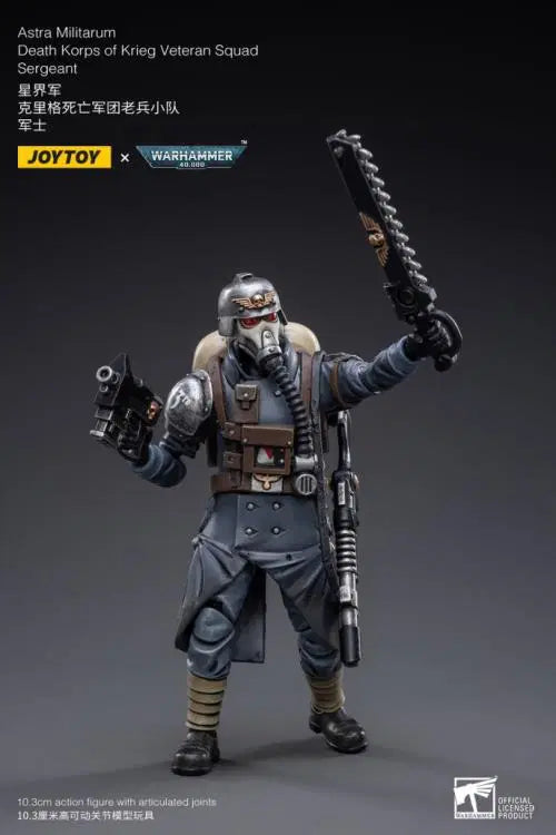 Joy Toy brings the Death Korps of Krieg Veteran Squad from Warhammer 40k to life with this new series of 1/18 scale figures. JoyToy, each figure includes interchangeable hands and weapon accessories and stands between 4″ and 6″ tall.