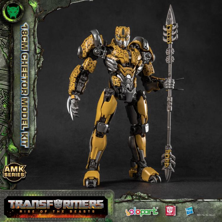 This figure is part of Yolopark’s AMK series line which are easy to assemble action figures. All parts come pre-prainted and pre-assembled, so you just have to connect head, torso, limbs and some extra panels. Once constructed, you end up a highly detailed figure of Cheetor from the upcoming Transformers: Rise of the Beasts movie, standing just over 7 inches tall and packed with premium articulation