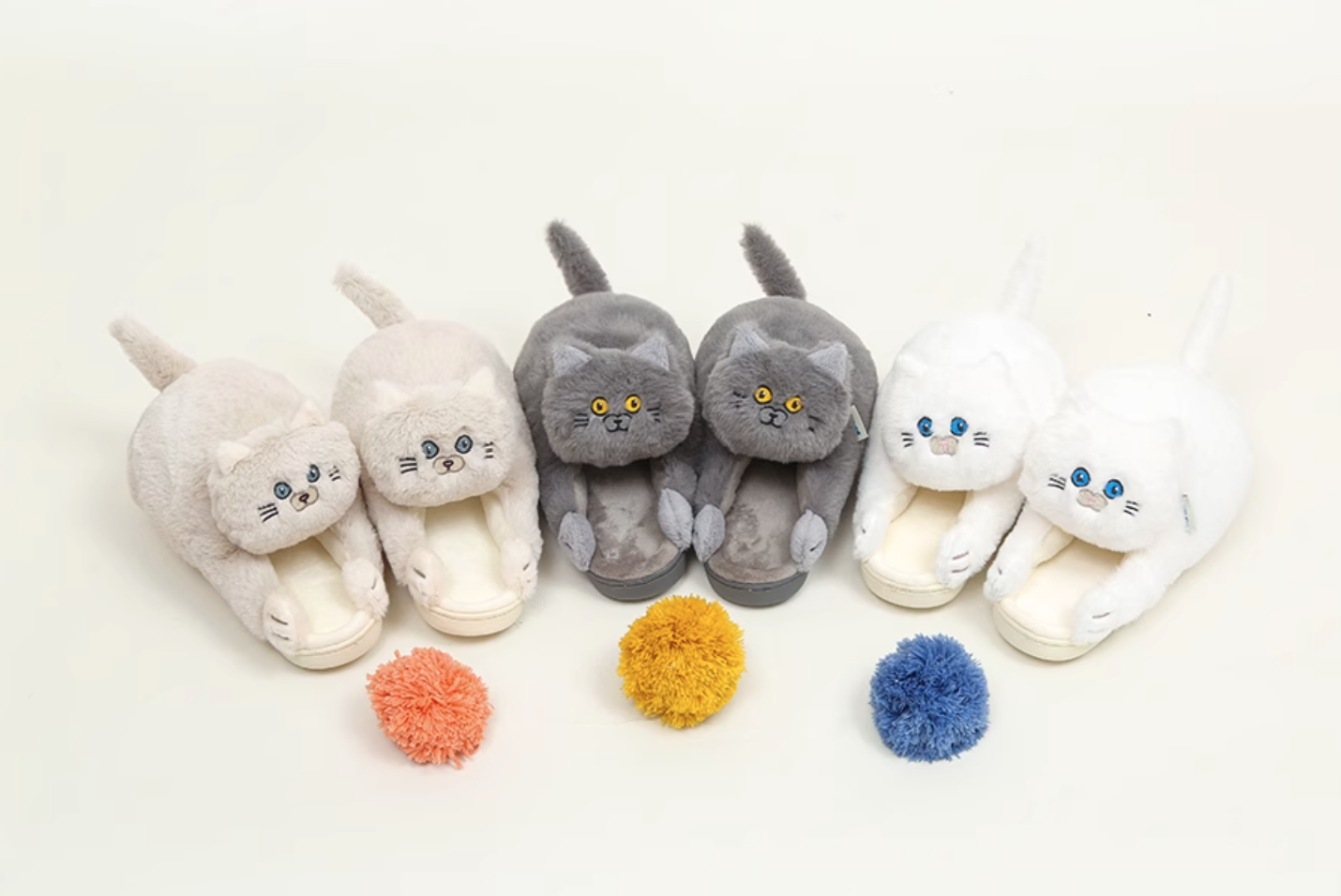 Cute Fashion Plush Cat Winter Home Slippers