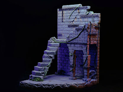 Take your figure display to the next level with this Abandoned Site platform. This base is presented in 1/12 scale and has been sculpted with fine detail and features beautiful paint applications.   Figures pictured are not included. Underground Palace Dungeon TW2253A shown for reference and not included (sold separately).